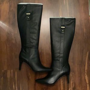 Tall black Calvin Klein heel boots